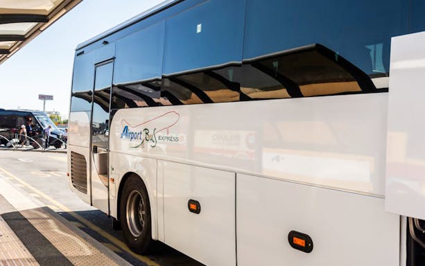 Airport bus at Milan Malpensa for Turin Corso Bolzano route.