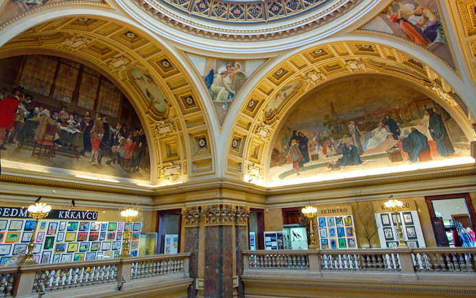 Interior murals and artwork in the National Museum Prague.