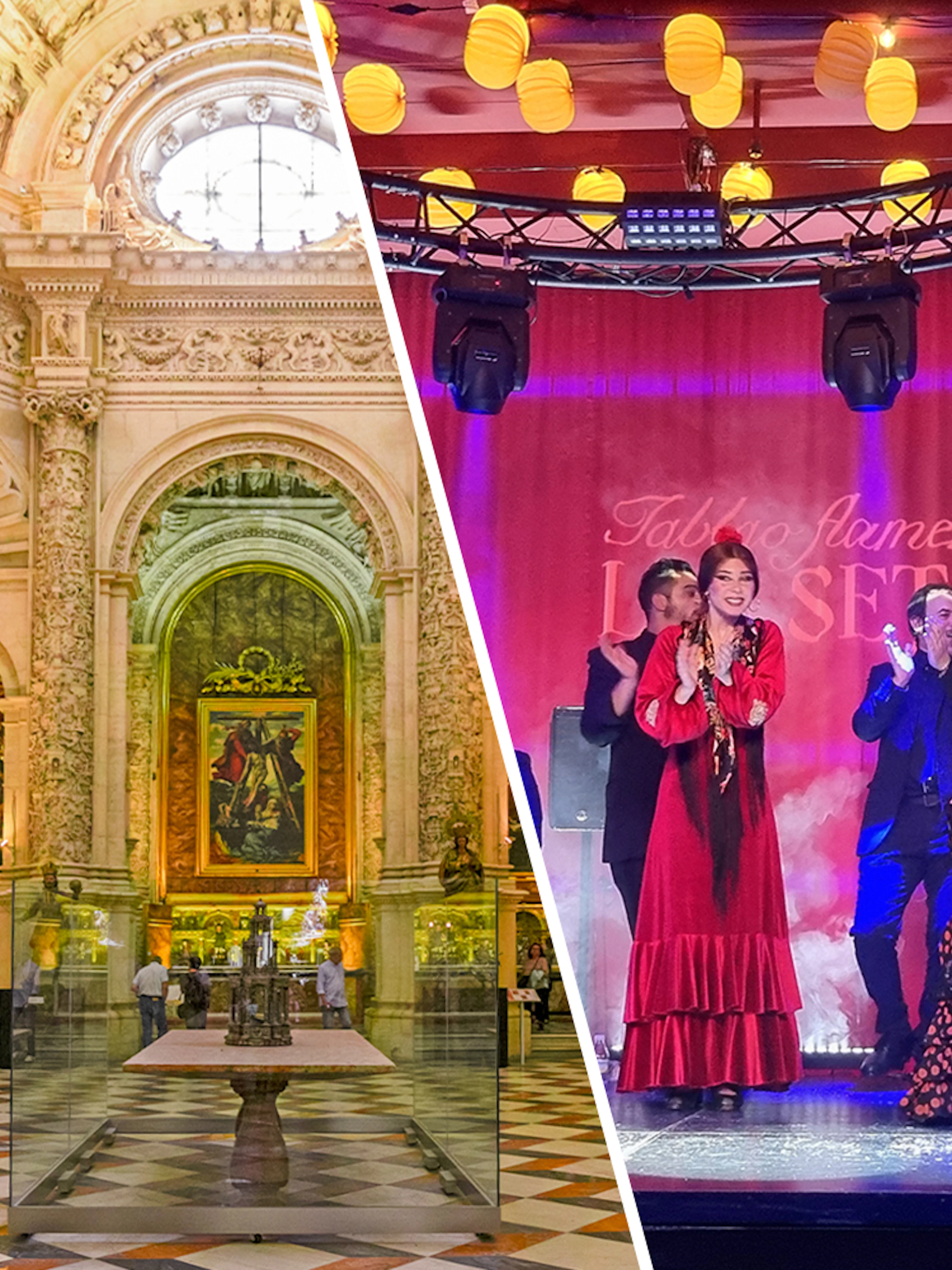 ticket met versnelde toegang tot de kathedraal van sevilla en het koninklijk paleis van sevilla + entree voor een flamencoshow -1