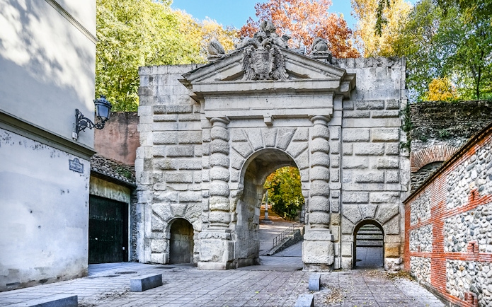 Gate of the Pomegranates entrance at Alhambra, Granada, Spain.