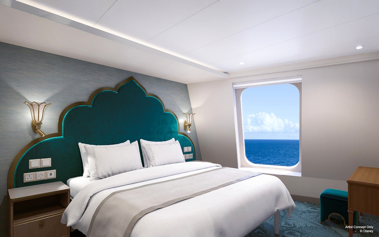 Concierge 1Bedroom Oceanview Suite on Disney Adventure Cruise with ocean view.