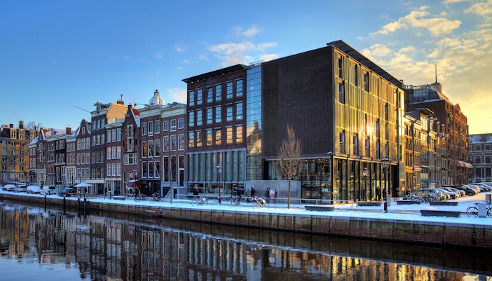 Anne Frank House exterior, Amsterdam museum.