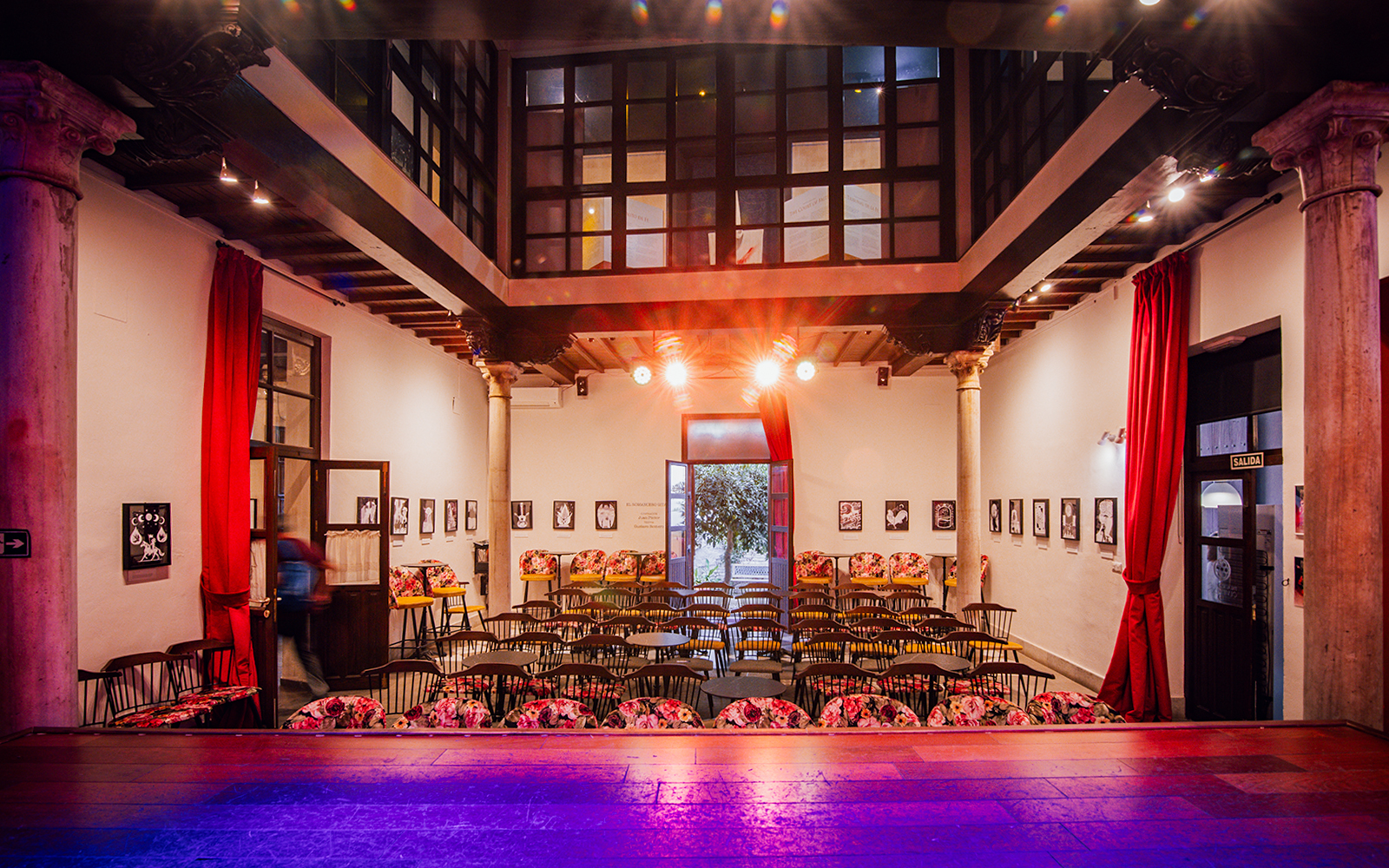 Palacio Flamenco Granada interior with stage and seating for flamenco show.