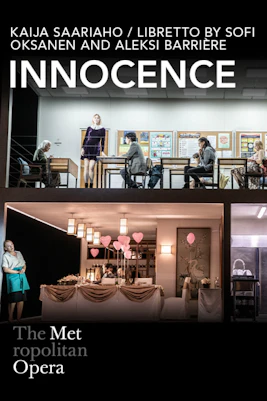 Innocence Broadway show scene at the Metropolitan Opera with actors in a classroom and dining setting.