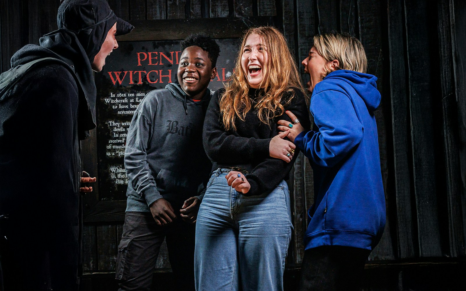 Guests reacting at London Dungeons Scare and Share experience.