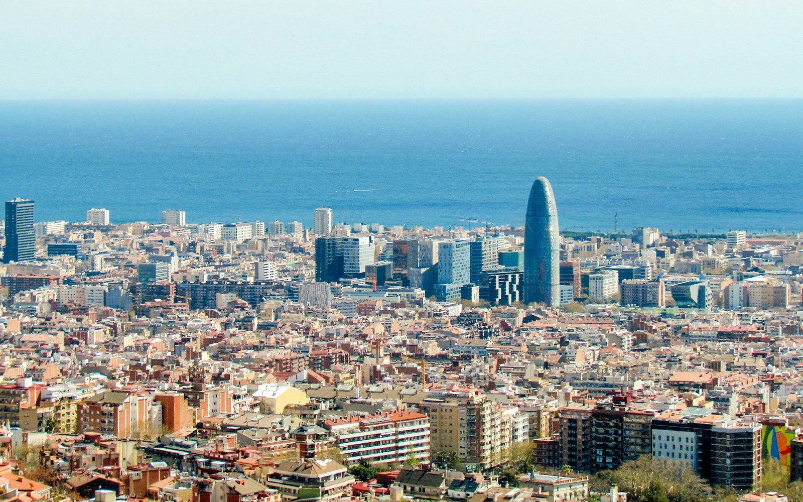 View of the Mediterranean Sea from Sagrada Familia, Barcelona.