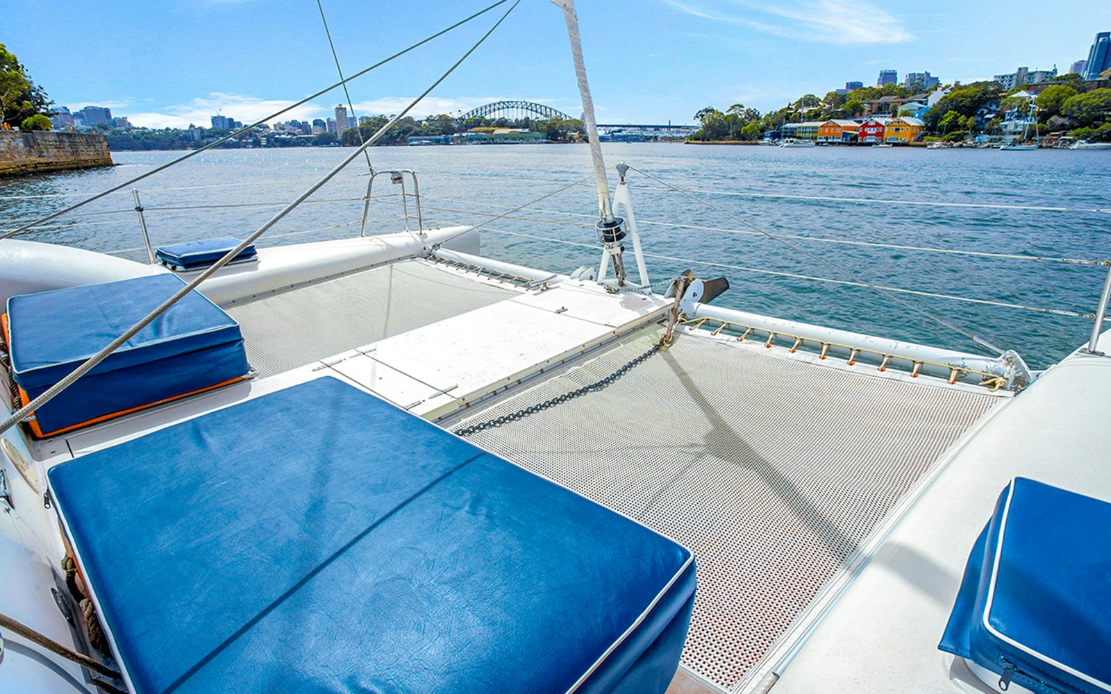 Lounge beds on the Kirralee catamaran