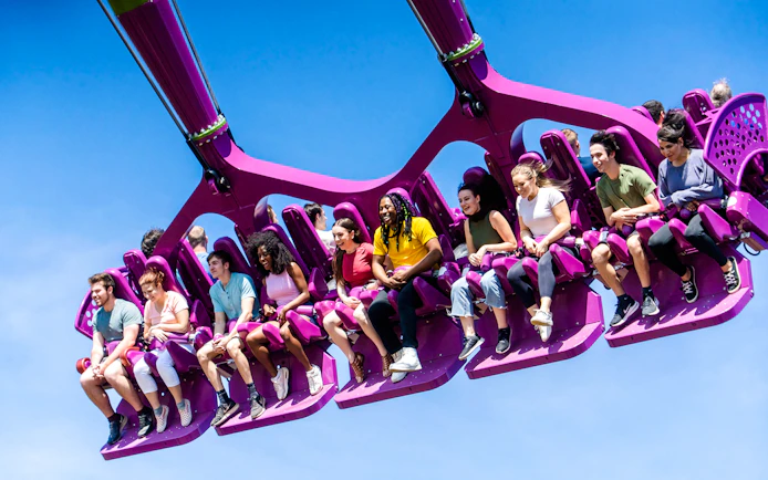 Visitors enjoying a thrill ride at Busch Gardens Tampa.