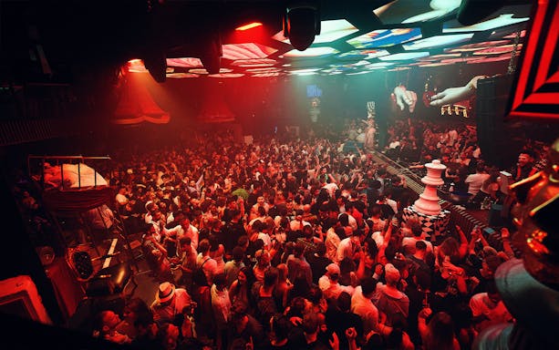 Crowd enjoying Bedouin Saga at Pacha Ibiza on a Wednesday night.