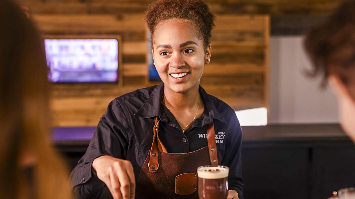 Barista preparing coffee