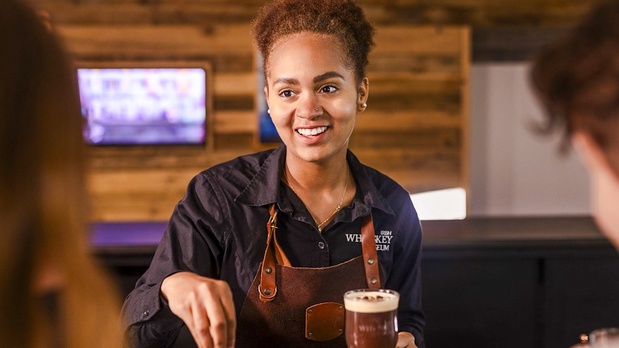 Barista preparing coffee