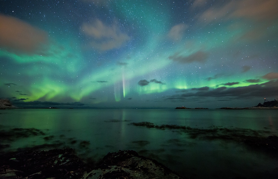 Telegrafbukta Beach northern lights