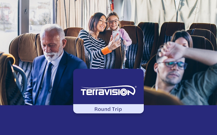 Passengers on a Terravision bus from Rome Ciampino Airport to city center.