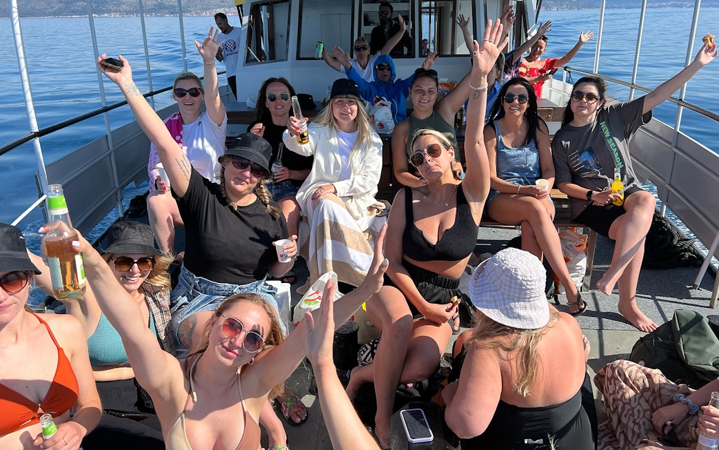 Group enjoying a boat cruise on the Blue Lagoon Šolta.