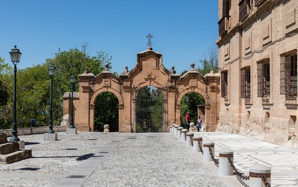 Entrance to the Sanctuary of the Caves of Sacromonte in Granada, Spain.