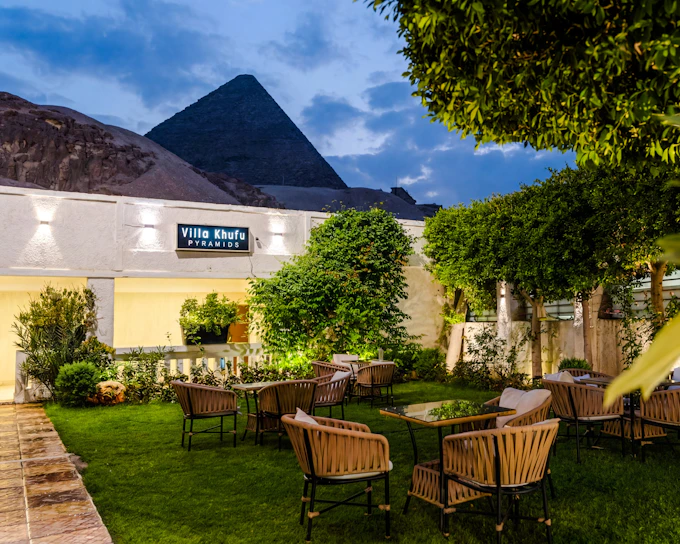 Dinner at Villa Khufu with Great Pyramid Views