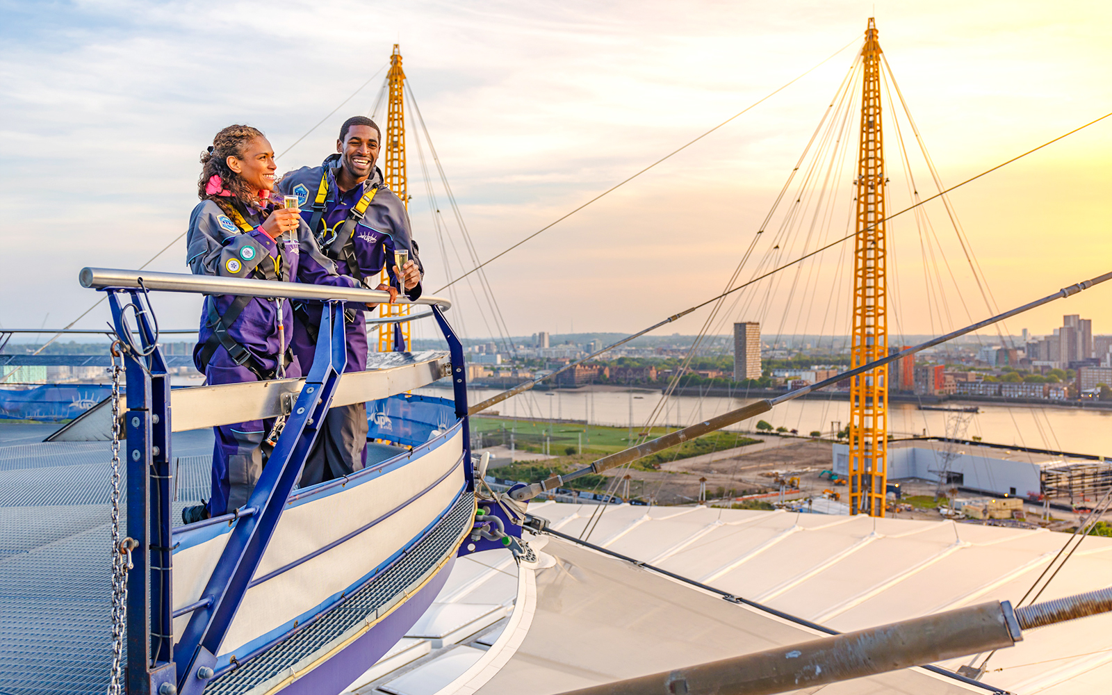 Guests enjoying the view during Up at the O2 Celebration Climb in London.