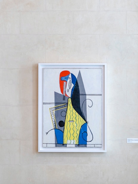 Artwork displayed in Picasso Museum, Paris, featuring abstract geometric shapes.