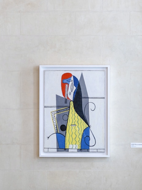Artwork displayed in Picasso Museum, Paris, featuring abstract geometric shapes.