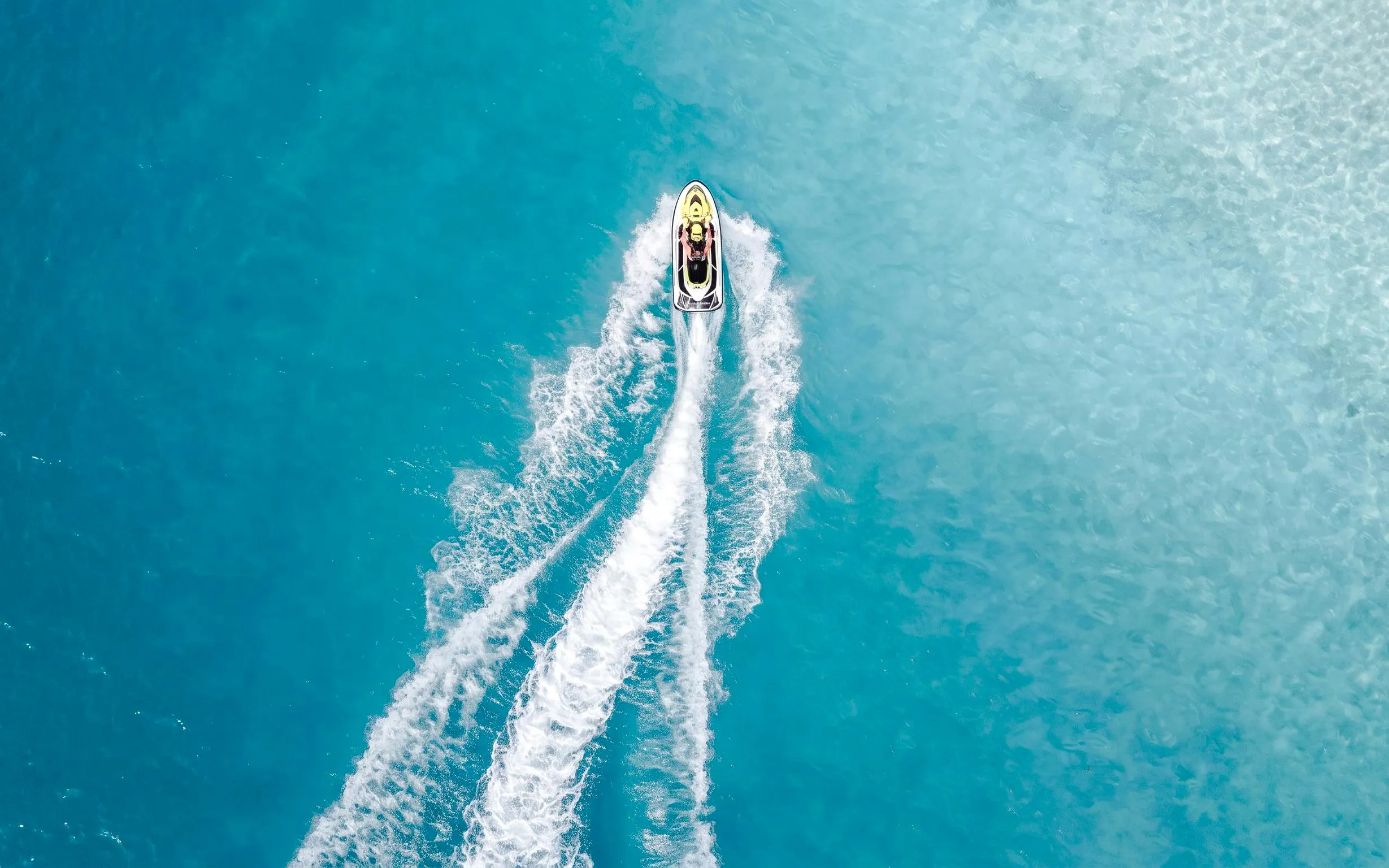 Jet ski on turquoise waters in Cannes, French Riviera, France.