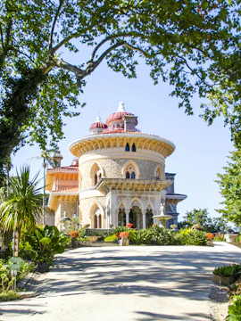 Monserrate Palace with lush gardens in Sintra, Portugal.