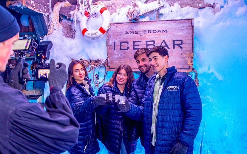Guests enjoying drinks at Icebar Amsterdam.