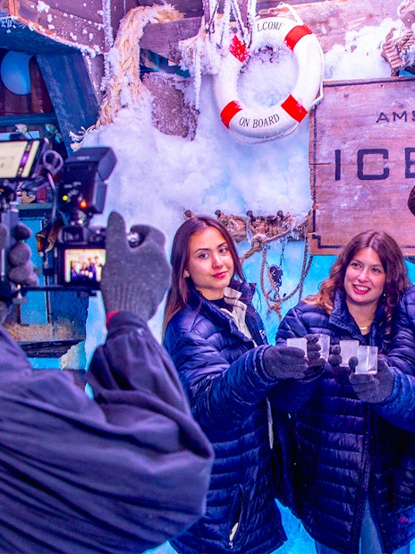 Guests enjoying drinks at Icebar Amsterdam.