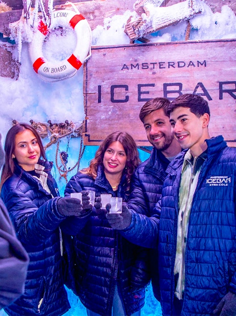 Guests enjoying drinks at Icebar Amsterdam.