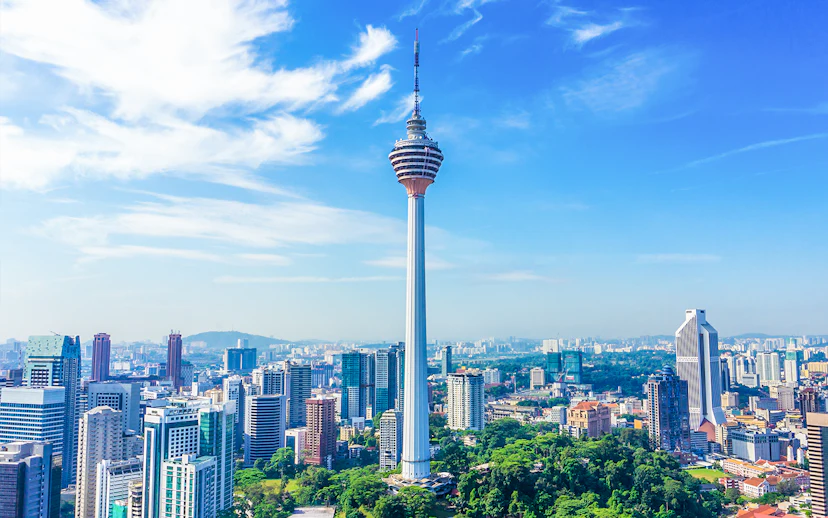 KL Tower Sky Deck overlooking Kuala Lumpur cityscape.
