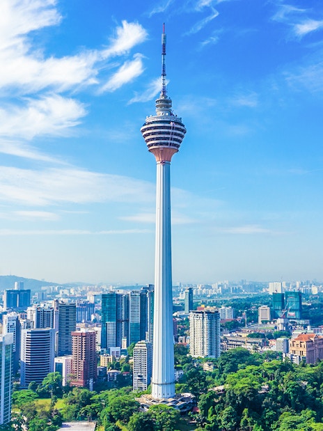 KL Tower Sky Deck overlooking Kuala Lumpur cityscape.