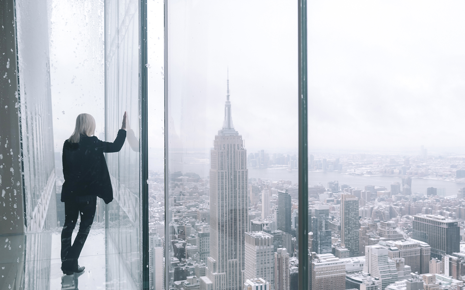 SUMMIT One Vanderbilt observation deck view of New York City skyline.