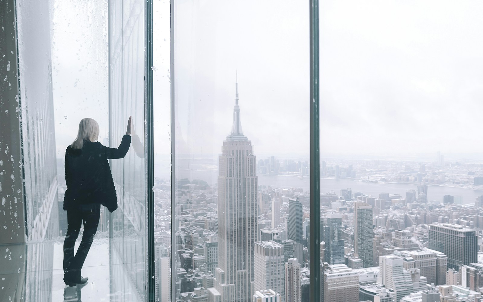 SUMMIT One Vanderbilt observation deck view of New York City skyline.