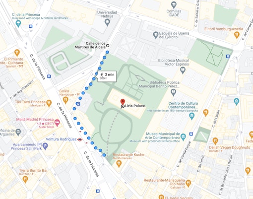 Bus Station from Mártires de Alcalá to Liria Palace