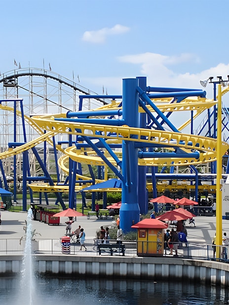 Roller coasters and attractions at Fun Spot America Theme Parks, Orlando.