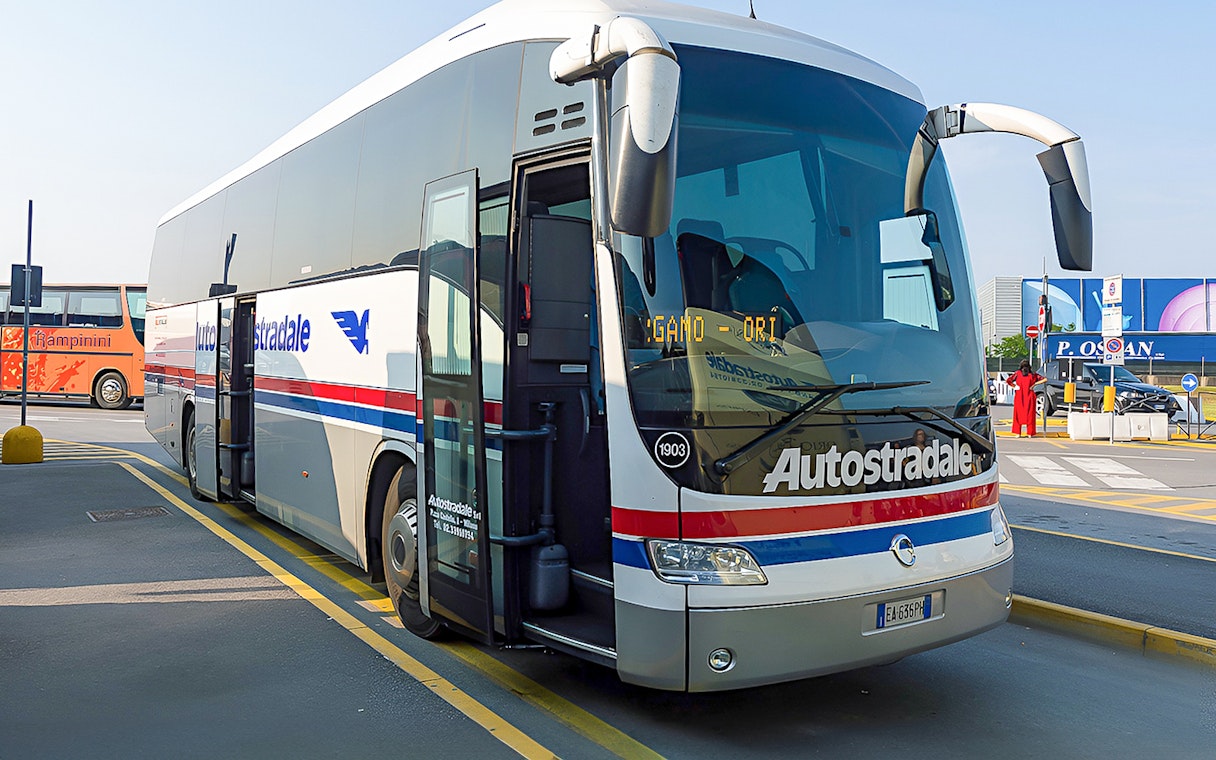 Shuttle bus at Malpensa Airport for one-way trips to Milan Central Station.