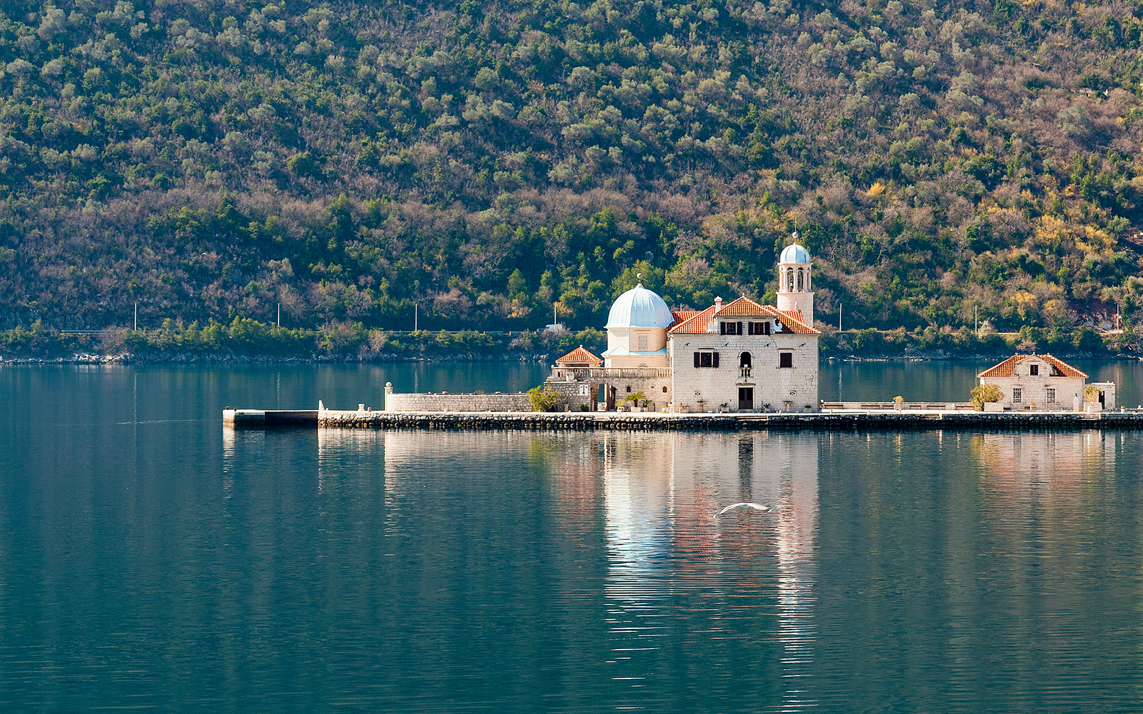 Our Lady of the Rocks island with church in Kotor Bay, Montenegro.