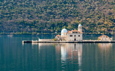Our Lady of the Rocks island with church in Kotor Bay, Montenegro.