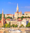 Panorama of Buda and Buda Castle District by the riverbank
