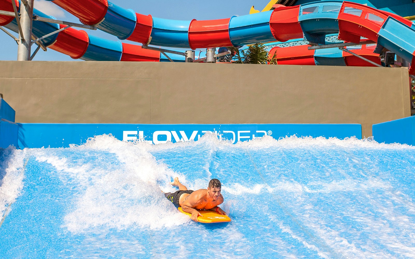 Man surfing on the Flowrider