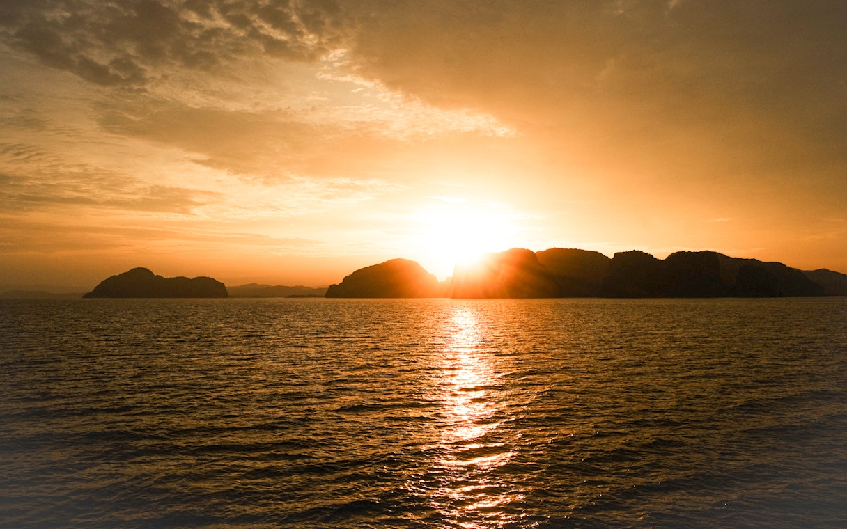 Sunset over Phang Nga Bay during James Bond tour from Phuket.