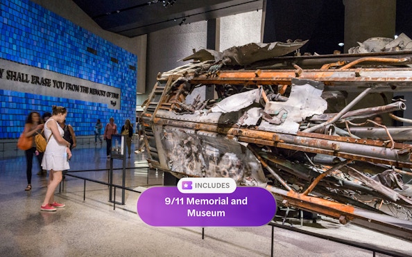 #9/11 Memorial Museum exhibit with visitors, New York City.