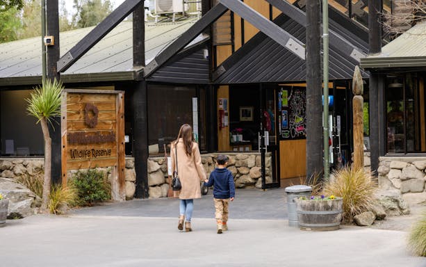 Visitors entering Willowbank Wildlife Reserve entrance.