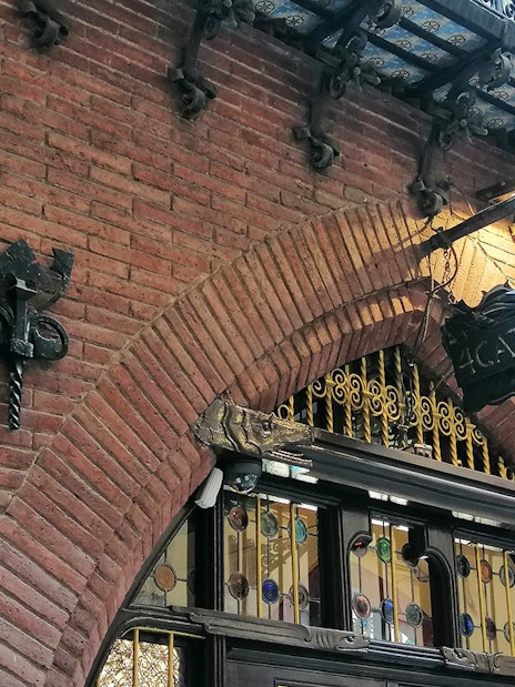 Entrance to Els Quatre Gats, a historic café in Barcelona associated with Picasso.