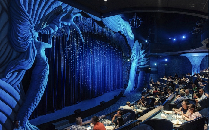 Underwater-themed dining with stage and audience at Varuna Theatrical Experience.