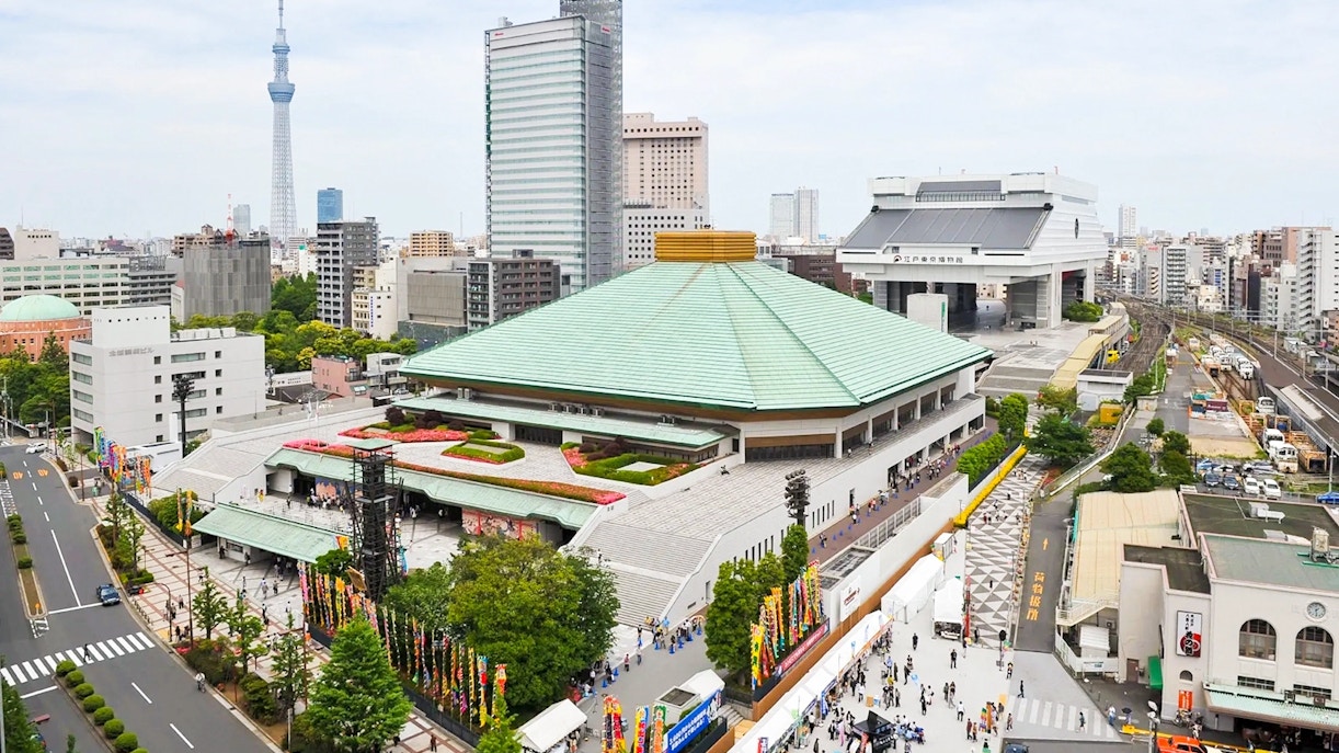 Ryogoku Kokugikan arena in Tokyo, venue for the 2024 September Grand Sumo Tournament.