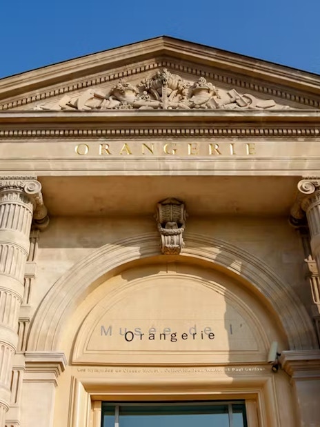 Orangerie Museum entrance with classical columns in Paris.