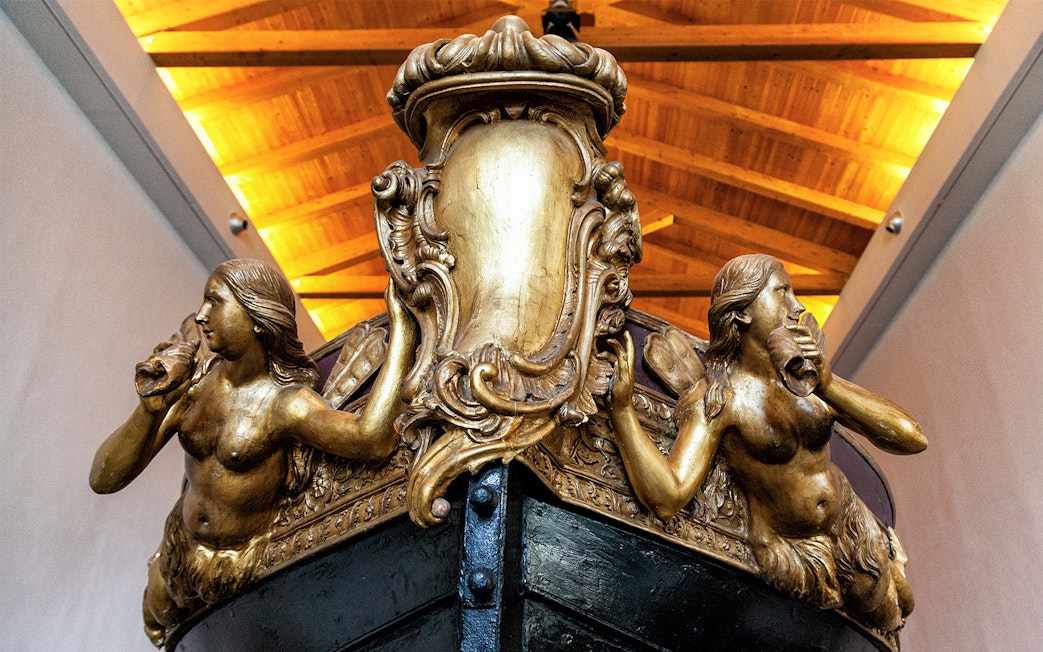 Decorative ship figurehead at Sezione Navale, Certosa di San Martino, Naples.