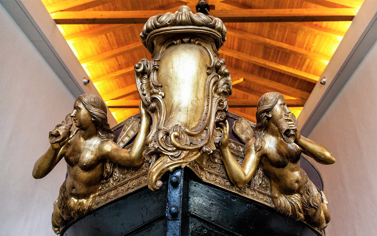 Decorative ship figurehead at Sezione Navale, Certosa di San Martino, Naples.