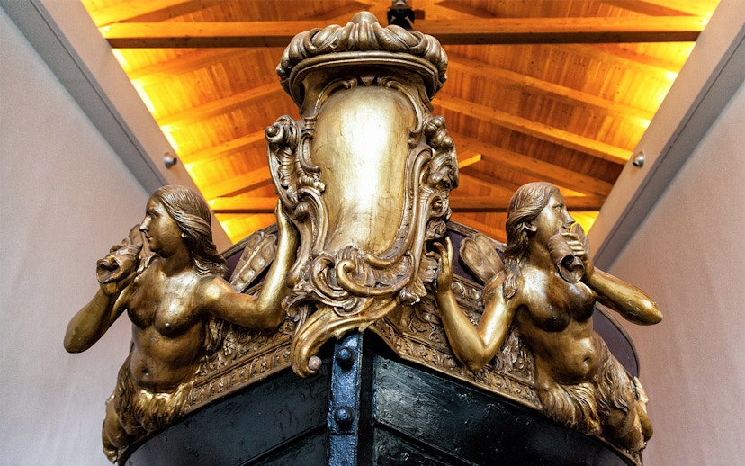 Decorative ship figurehead at Sezione Navale, Certosa di San Martino, Naples.