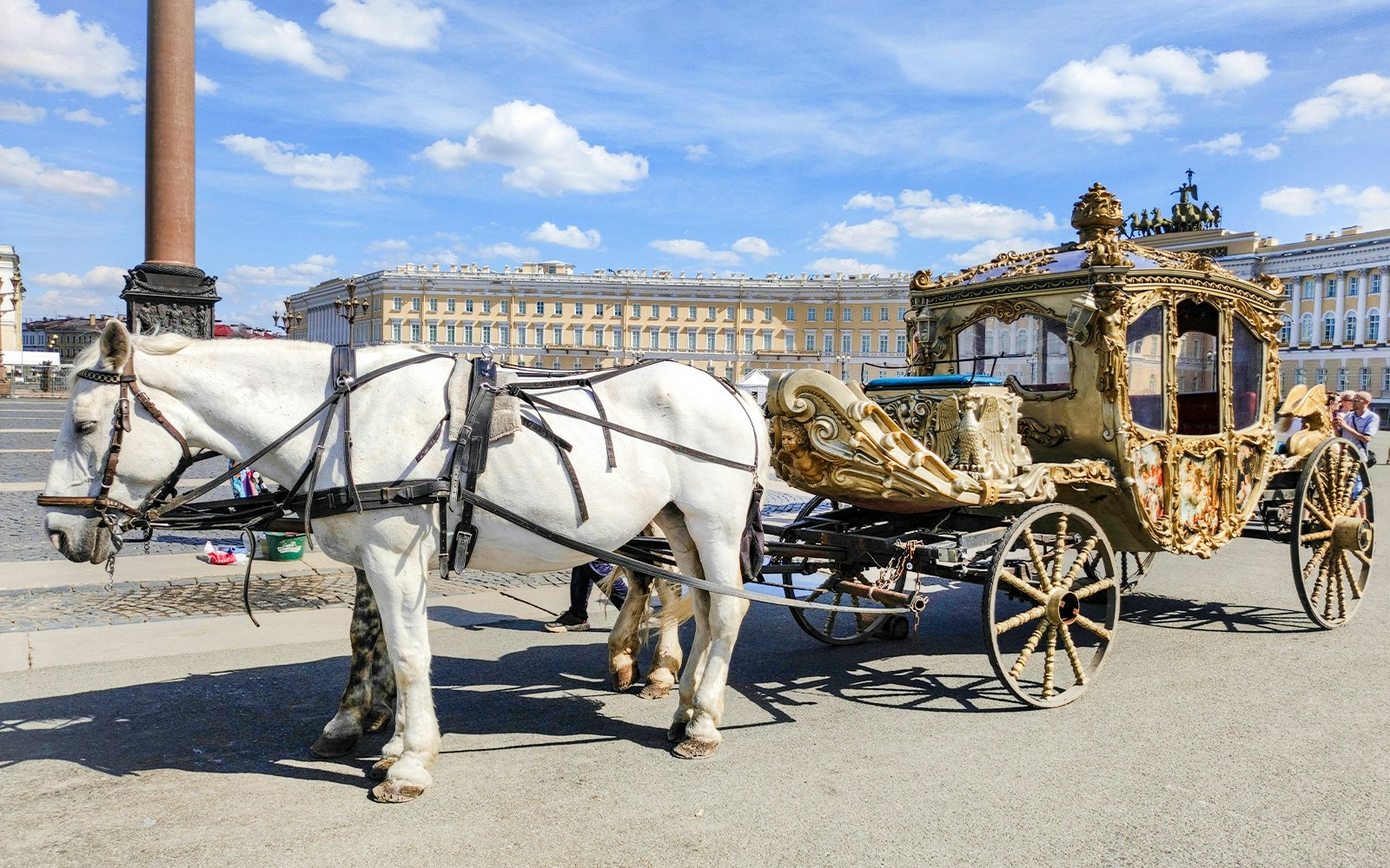 Ornate golden carriage display at Imperial Carriage Museum, Vienna.